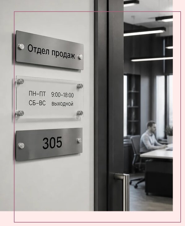 Офисные таблички на дверь в Новодвинске по цене от 5011 р. | Аванза-Нвд